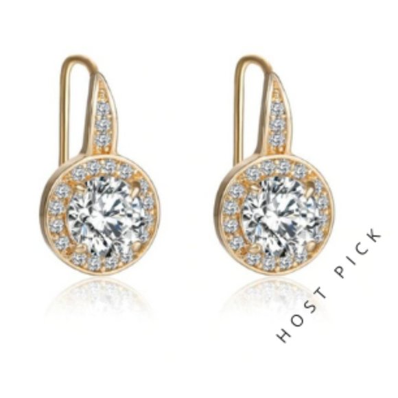 💛HP💛Swarovski 2 CT Crystal Halo Earrings - Picture 2 of 6